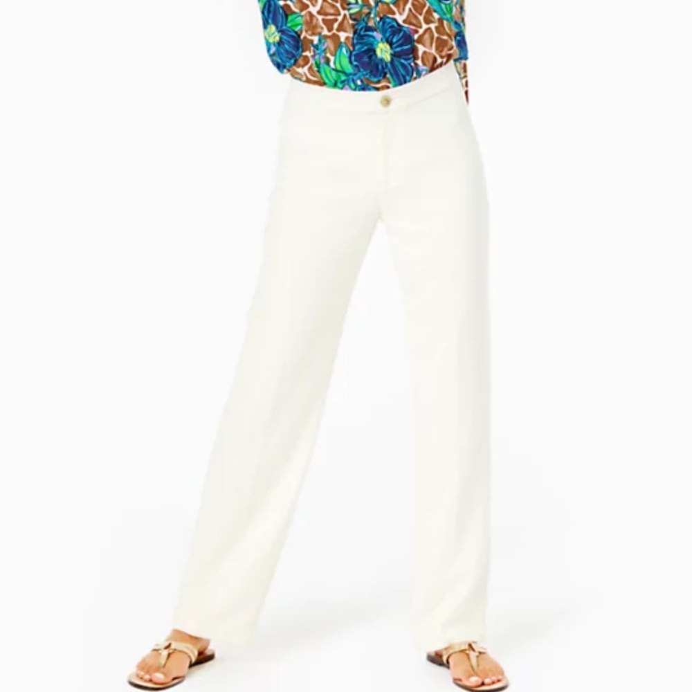 Lilly Pulitzer White High Rise Lyndie Pant Size 10